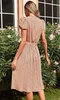 ASKSA Femme Robe d'été Fleurs Mi-longues Col V Robes Jupe Voir les images du produit 4
