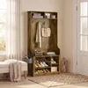 BEALIFE Flur-Garderobe FS29 mit 4 Haken, Bank & Schuhregal Produktbild-Vorschau 3
