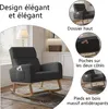 Fotel bujany z czarnego pluszowego materiału z bocznymi Podgląd zdjęcia produktu 4