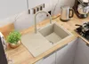 PRIMAGRAN Granitspüle Beige 70x44cm, Spülbecken 1 Becken + Produktbild-Vorschau 2