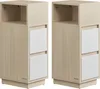 Two identical narrow nightstands with two drawers and an open shelf. Produktbild-Vorschau