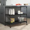 vidaXL Kuchyňský vozík černý 102x50x95 cm materiál na bázi Náhled obrázku produktu 4