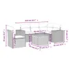Design 6-tlg. Garten-Sofagarnitur mit Kissen Grau Poly Produktbild-Vorschau 3