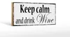 Holzschild Spruch 27x10cm keep calm and drink Wine Produktbild-Vorschau 1