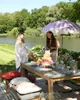 BELIANI Sonnenschirm Rosa Stoff-Bespannung Rund ⌀ 150 cm Produktbild-Vorschau 4