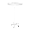 A white, circular clothing rack with a scalloped edge and a central pole on a white background. Náhled obrázku produktu