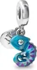 A silver charm with a blue and purple chameleon dangling from it. Anteprima dell’immagine prodotto
