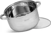A stainless steel pot with a glass lid, shown from a slightly elevated angle on a white background. Náhled obrázku produktu