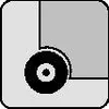 A stylized graphic of a wheel or disc in the corner of a larger shape. Voir les images du produit