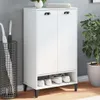 Schuhschrank VIKEN Weiß Massivholz Kiefer - Schuhregale Produktbild-Vorschau 1