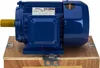 A blue electric motor is mounted on a wooden base. Voir les images du produit