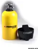 A yellow scuba diving tank and a black watch stand are displayed against a white background. Produktbild-Vorschau