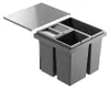 A multi-compartment waste bin system with a metal lid, shown from a diagonal angle. Podgląd zdjęcia produktu