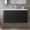 100 cm Badmöbel-Set Unterschrank mit Mineralguss waschtisch Produktbild-Vorschau 1
