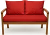 A studio shot of a red cushion set on a wooden bench. Anteprima dell’immagine prodotto