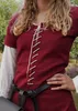 Kurzärmelige Cotehardie Ava, Mittelalterkleid, weinrot - Produktbild-Vorschau 5