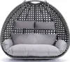A hanging egg chair with cushions, presented against a white background. Produktbild-Vorschau