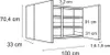 A technical drawing of a cabinet with dimensions indicated. Produktbild-Vorschau