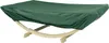 A green cover is draped over a hammock stand. Produktbild-Vorschau