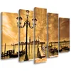 5-teiliges leinwandbild venedig gondel italien 200x100 cm Produktbild-Vorschau 1