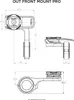 Technical drawing with dimensions of a bike mount. Náhled obrázku produktu