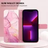 Galaxy S21+ Hülle, Marmor Motiv Kunstleder Tasche Wallet Produktbild-Vorschau 4