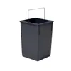 A dark gray trash can with a metal handle is shown against a white background. Produktbild-Vorschau