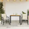 The Living Store 3-tlg. Bistro-Set mit Kissen Schwarz Poly Produktbild-Vorschau 2