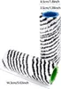 Two cleaning rollers with black and white stripes are shown against a white background. Dimensions are indicated with text and lines. Produktbild-Vorschau