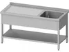 Spültisch mit Grundboden 1200x600x850 mm, mit einem Becken Produktbild-Vorschau 2