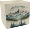 Bergpanorama Spardose aus Holz mit Spruch Adventure Awaits Produktbild-Vorschau 1