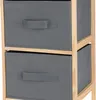 Grauer Holzschrank mit zwei Schubladen 46 cm Produktbild-Vorschau 14
