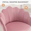 Close-up of a pink velvet armchair with a petal-shaped backrest. Produktbild-Vorschau