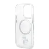 A clear iPhone case with a magnetic ring and a graphic of Karl Lagerfeld and his cat Choupette. Anteprima dell’immagine prodotto