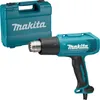 A teal and black Makita heat gun and its teal carrying case are shown against a white background. Podgląd zdjęcia produktu