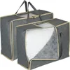 Borsa porta-piumini Relaxdays, set da 2, cerniera su 3 Anteprima dell’immagine prodotto 1