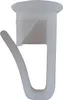 A white plastic curtain glider with a hook. Produktbild-Vorschau