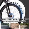 Close-up of an e-bike wheel with marketing text and smaller images of different terrains. Produktbild-Vorschau