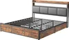 A bed frame with a headboard and storage drawers, shown from a three-quarter angle against a white background. Produktbild-Vorschau