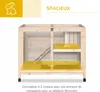 PawHut Cage à lapin clapier sur roulettes petit enclos Voir les images du produit 3