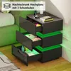 Nachttische mit LED,Hochglanz Nachttisch mit 3 Produktbild-Vorschau 1