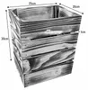 A wooden crate with dimensions indicated by measurement lines and text. Produktbild-Vorschau