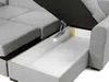 A close-up view of the storage compartment of a grey sectional sofa, showing the lifting mechanism and the open storage space. Náhled obrázku produktu
