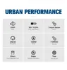 A grid of icons and text describing the features of an e-bike. Produktbild-Vorschau