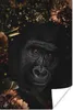 MuchoWow® Poster Gorilla - Blumen - Gold 20x30 cm - Produktbild-Vorschau 1