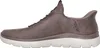 Side view of a brown Skechers slip-on sneaker. Produktbild-Vorschau