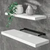 CASARIA® Wandregal Holz Weiß Regal mit Halterung 15kg Produktbild-Vorschau 1