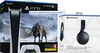 Product packaging for a Sony PlayStation 5 console bundle with God of War Ragnarok and a Pulse 3D headset. Produktbild-Vorschau