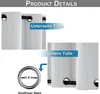 Close-up details of a white outdoor curtain, showing grommets and material. Produktbild-Vorschau