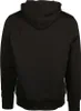 The back of a black hoodie.